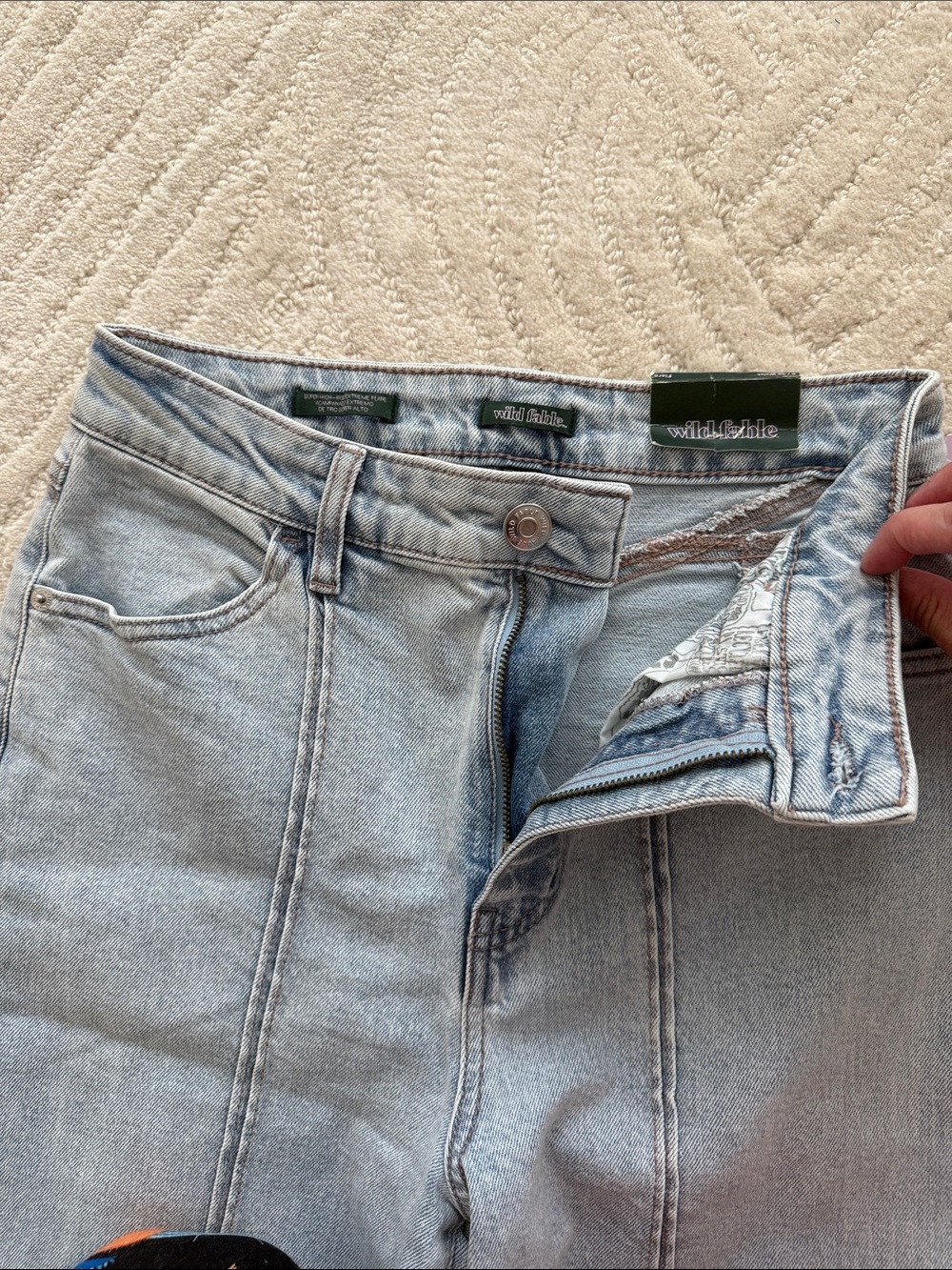 wild fable Light Blue High-Rise Flare Jeans - Picture 3 of 4